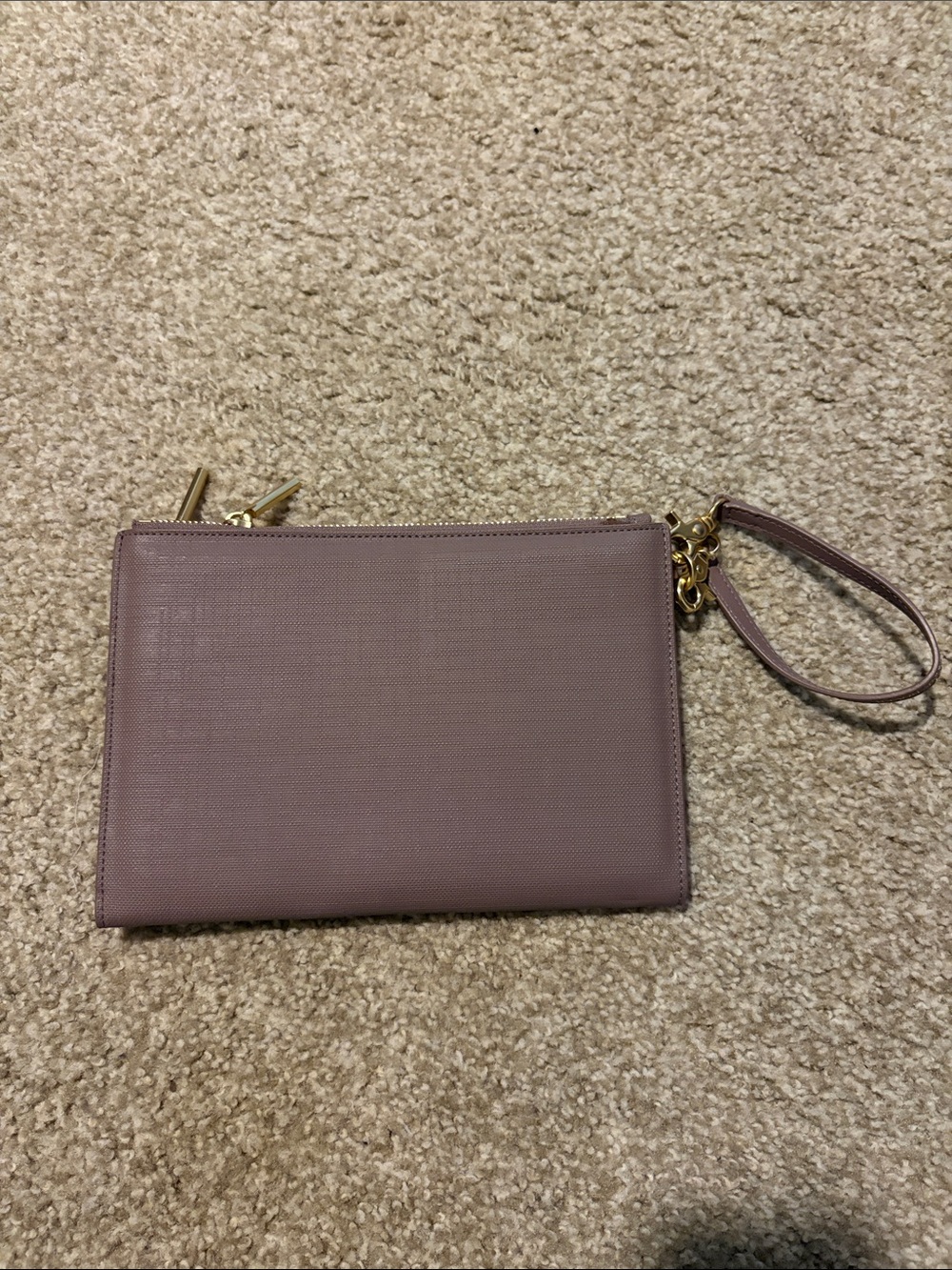 Dagne Dover Small Wristlet in Dusty Mauve with Gold Hardware